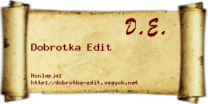 Dobrotka Edit névjegykártya
